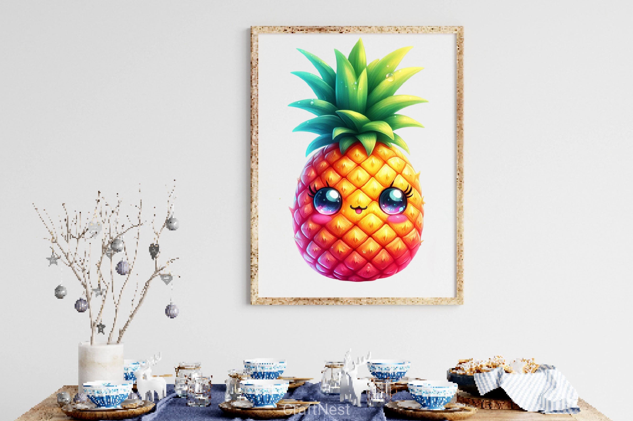 Summer Kawaii Pineapple Clipart Bundle 2 - CraftNest - Digital Crafting and Art