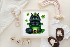 St Patrick's Black Cat Clipart Bundle - CraftNest - Digital Crafting and Art