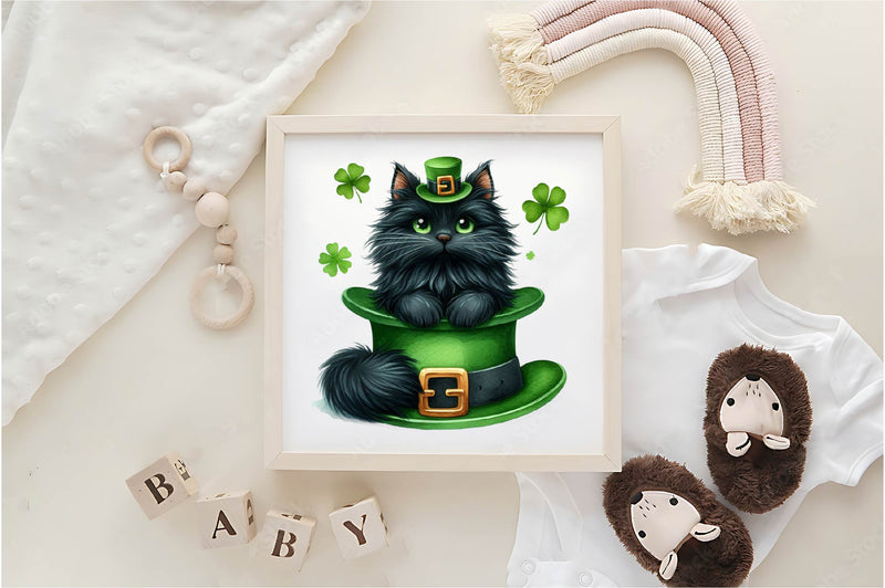 St Patrick's Black Cat Clipart Bundle - CraftNest - Digital Crafting and Art