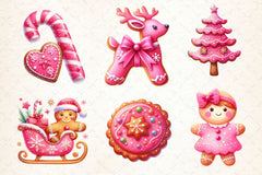 Pink Gingerbread Clipart Bundle - CraftNest - Digital Crafting and Art