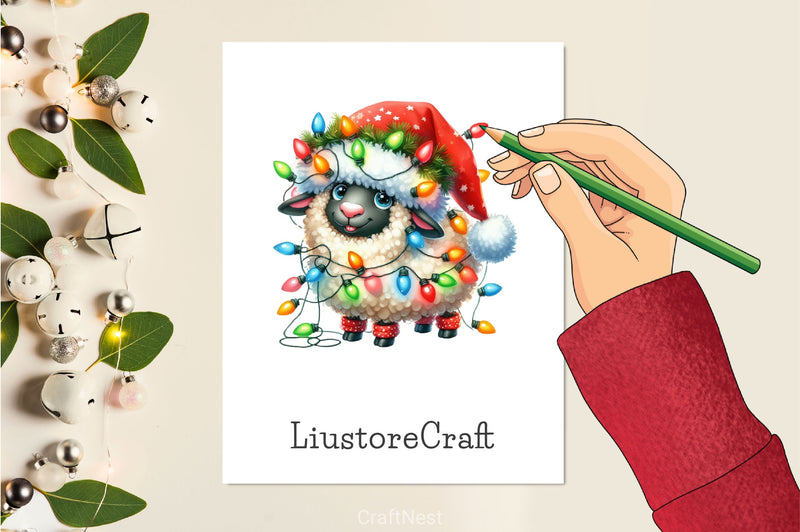 Christmas Funny Sheep Clipart Bundle 2 - CraftNest - Digital Crafting and Art