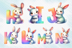 Easter Bunny Alphabet Clipart Bundle 2 - CraftNest - Digital Crafting and Art
