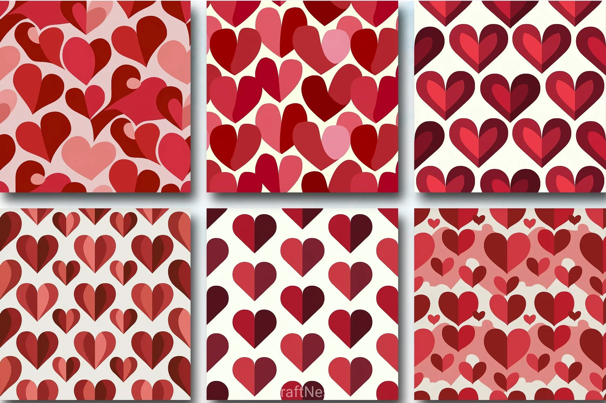 Hearts Love Valentines Digital Paper - CraftNest - Digital Crafting and Art