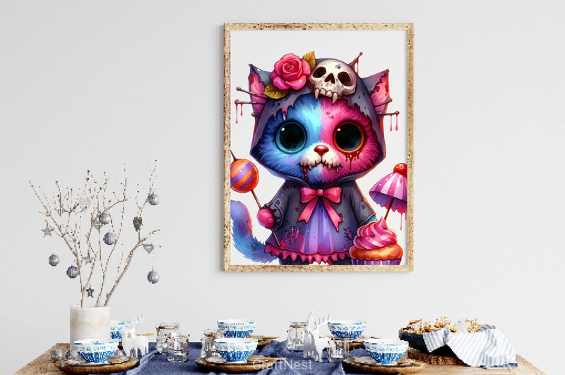 Cute Zombie Cat Clipart Bundle 2 - CraftNest - Digital Crafting and Art