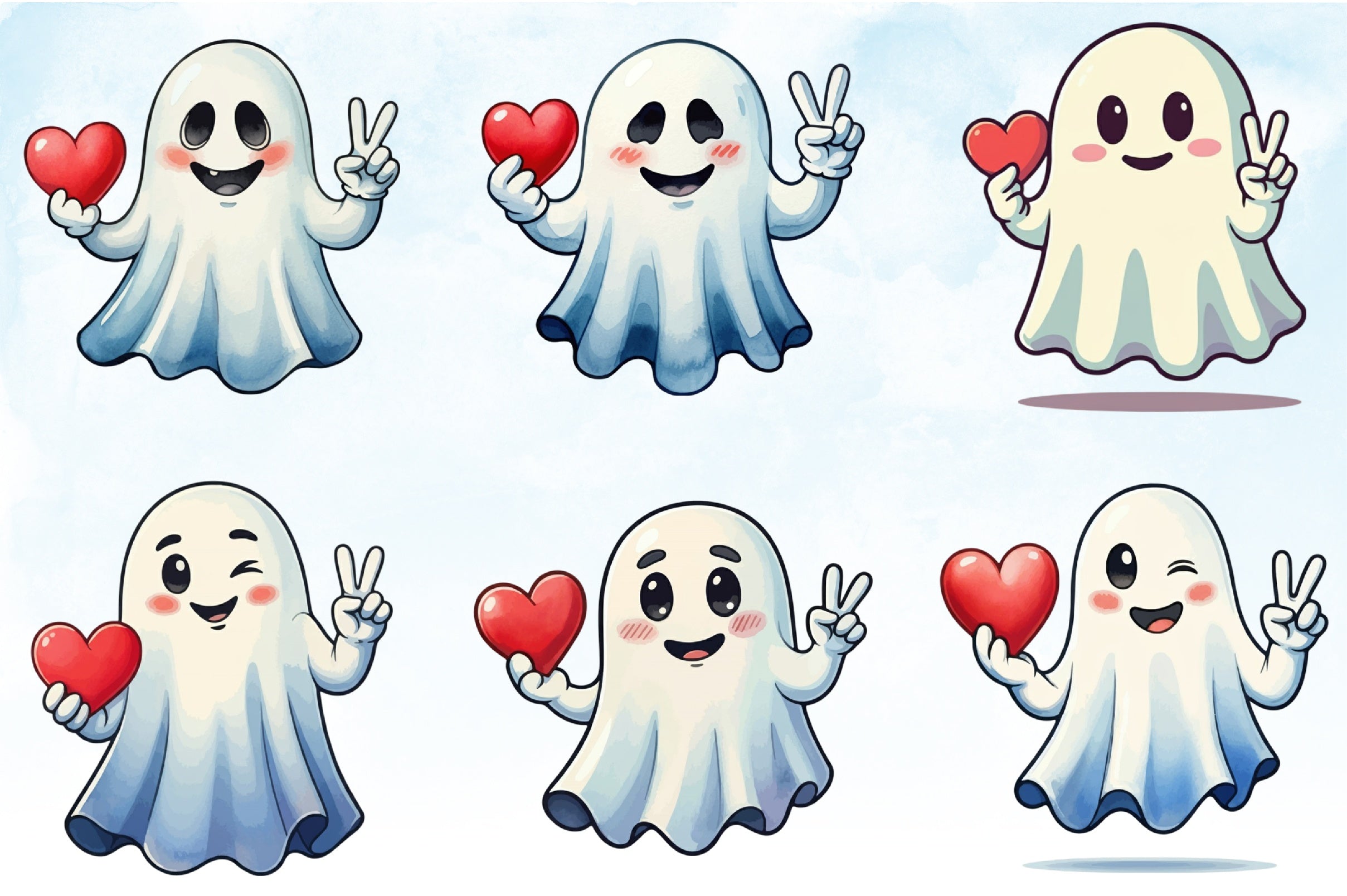 Valentine's Day Ghost Clipart Bundle - CraftNest - Digital Crafting and Art