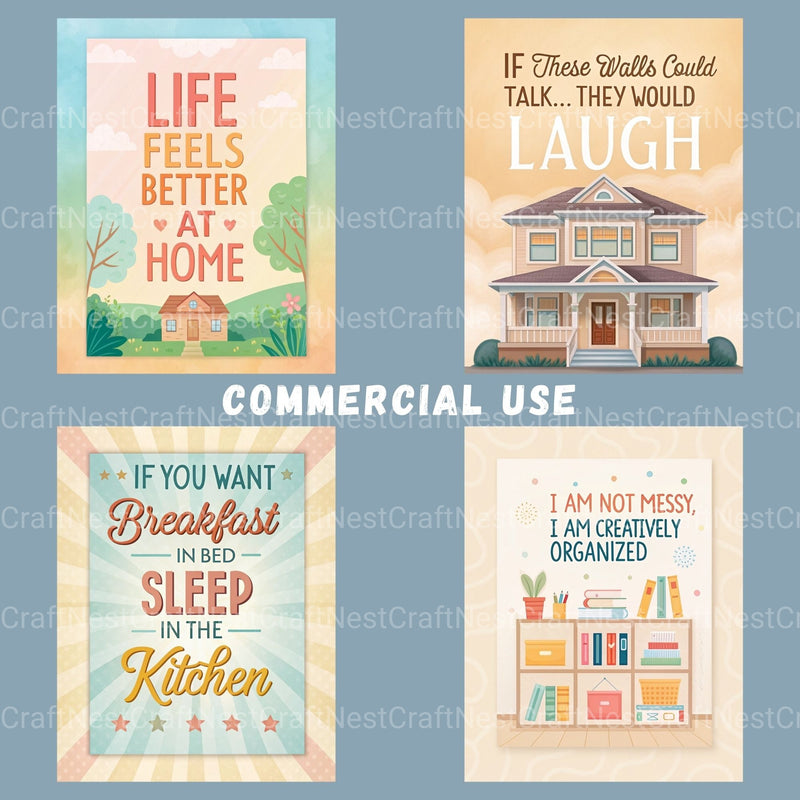 Home Quotes Clipart Bundle - CraftNest - Digital Crafting and Art