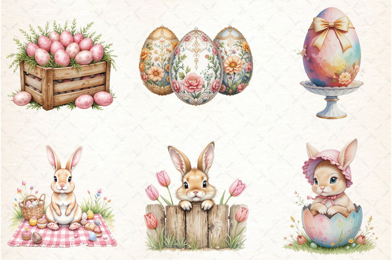 Pink Easter Clipart Bundle - CraftNest - Digital Crafting and Art