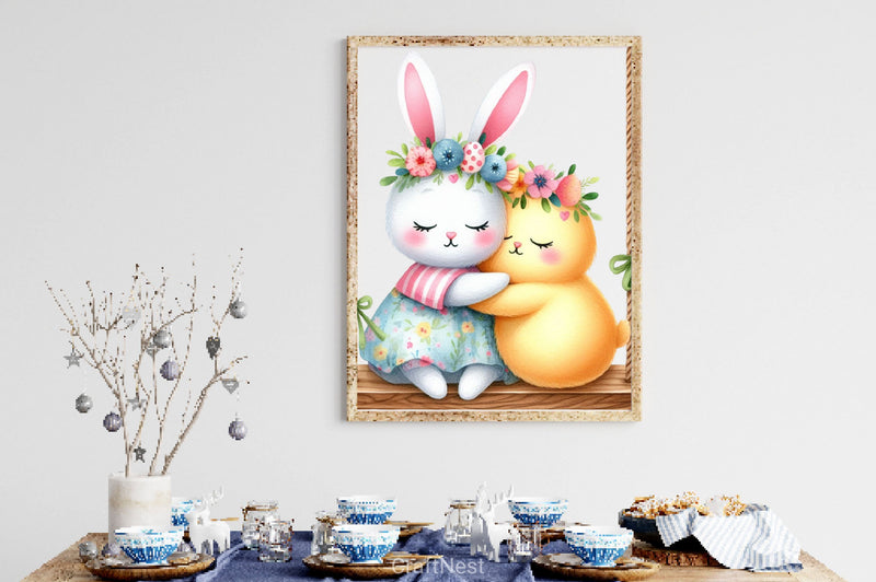 Cute Easter Animals On Swing Clipart Bundle - CraftNest - Digital Crafting and Art