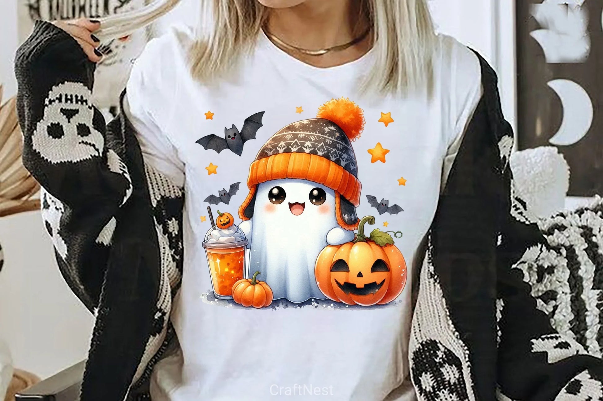 Cute Ghost Cute Halloween Clipart Bundle 12 - CraftNest - Digital Crafting and Art