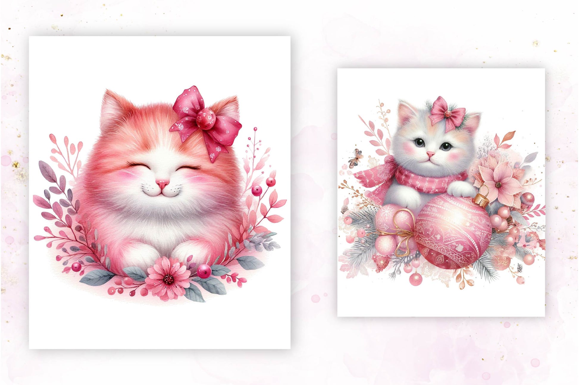 Cute Little Pink Cat Clipart Bundle - CraftNest - Digital Crafting and Art