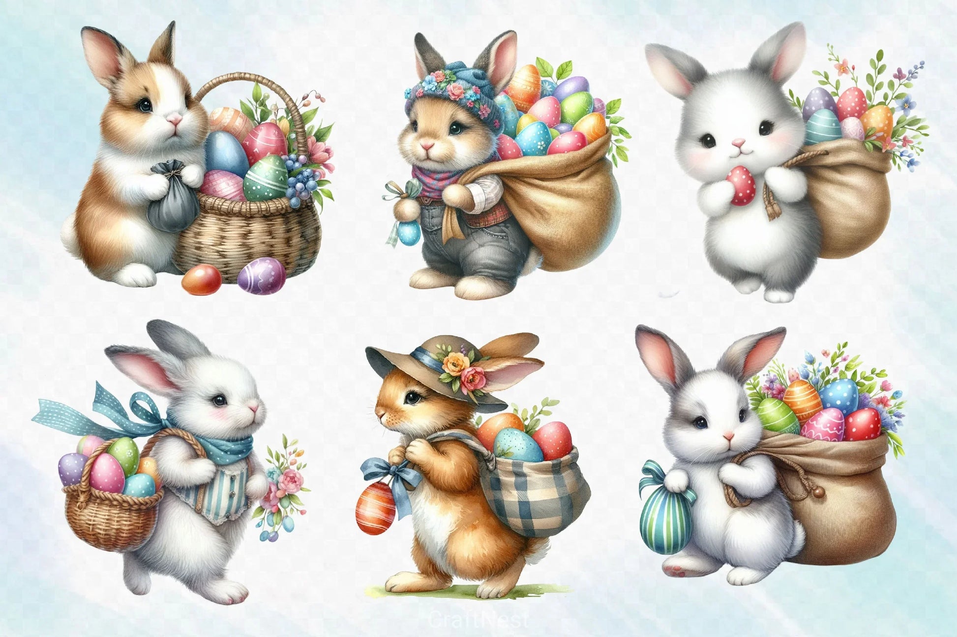 Easter Bunny Clipart Bundle 25 - CraftNest - Digital Crafting and Art