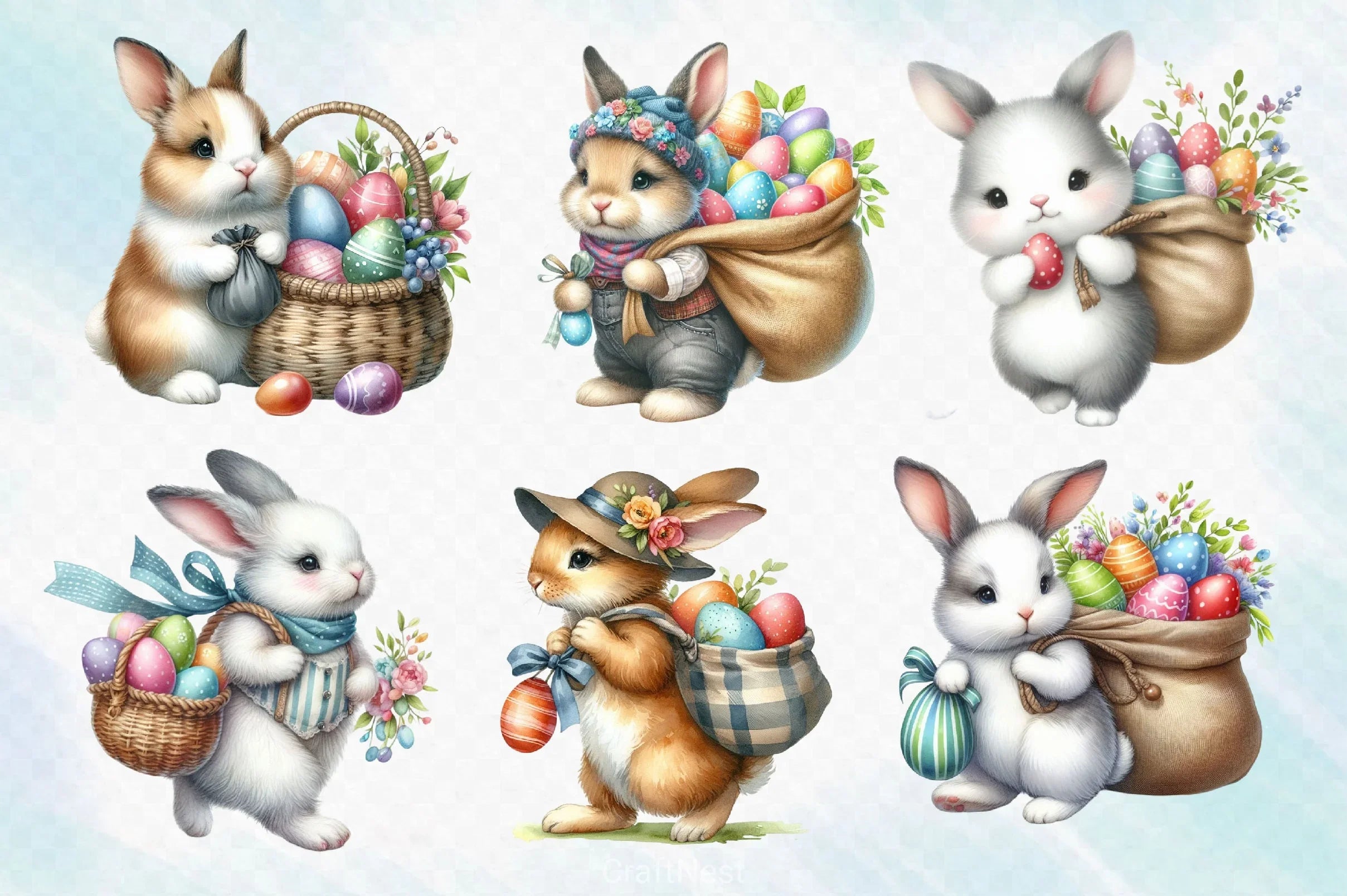 Easter Bunny Clipart Bundle 25 - CraftNest - Digital Crafting and Art