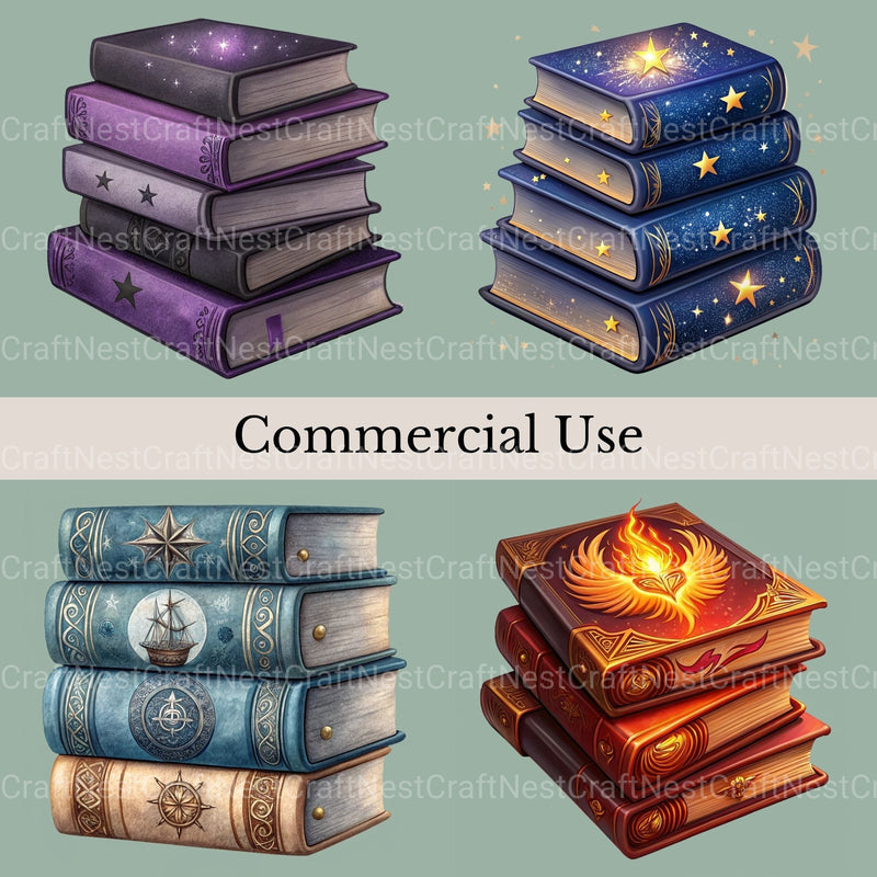Books Magical Clipart Bundle - CraftNest - Digital Crafting and Art