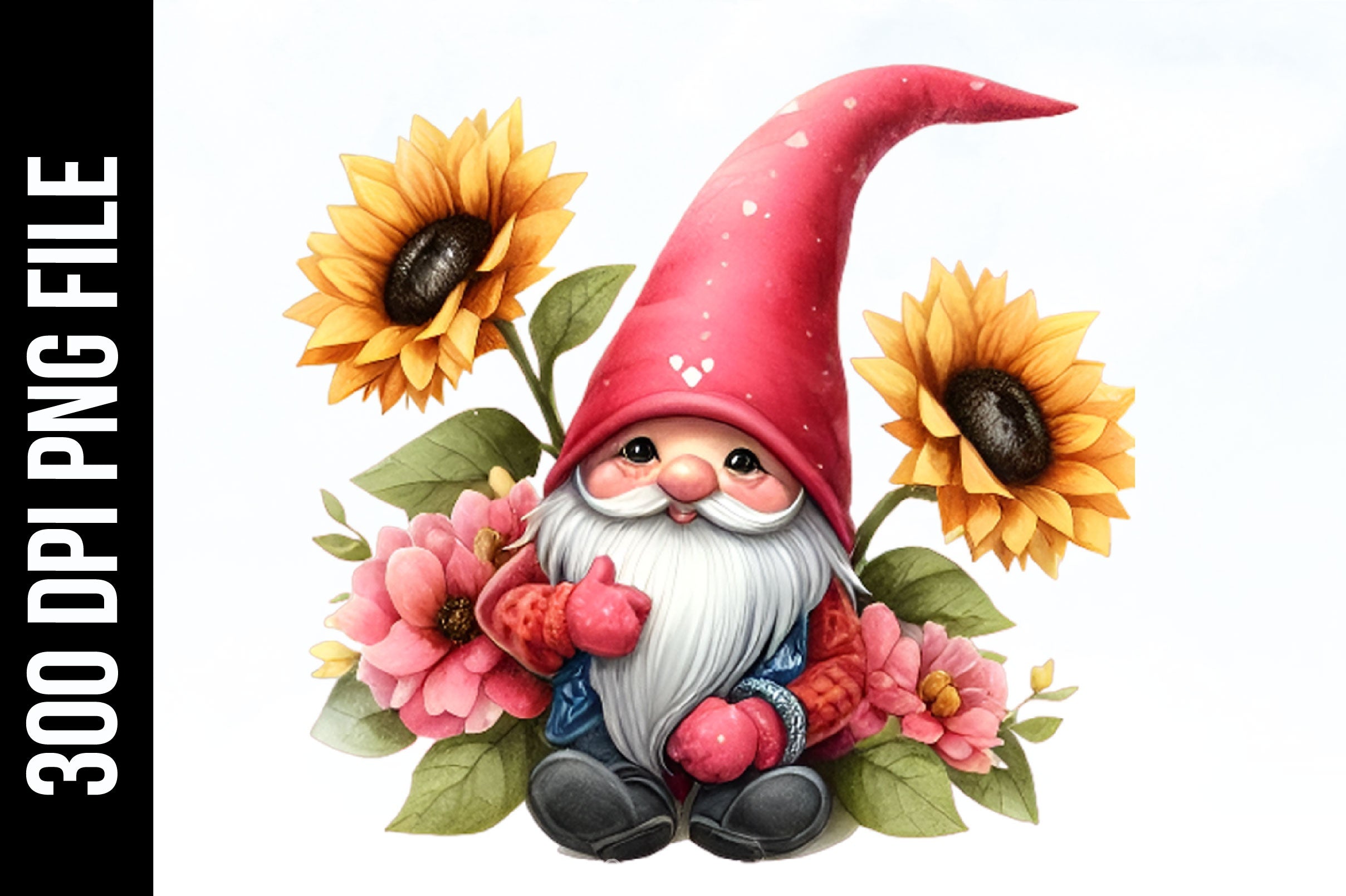 Valentine Gnome Sunflower Clipart Bundle - CraftNest - Digital Crafting and Art