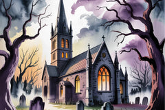 Spooky Church Scene Background Papers - CraftNest - Digital Crafting and Art