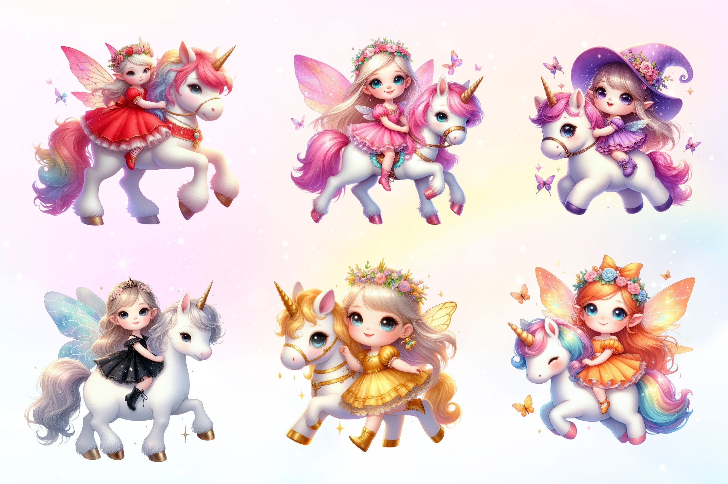 Little Fairy Girl Clipart Bundle - CraftNest - Digital Crafting and Art