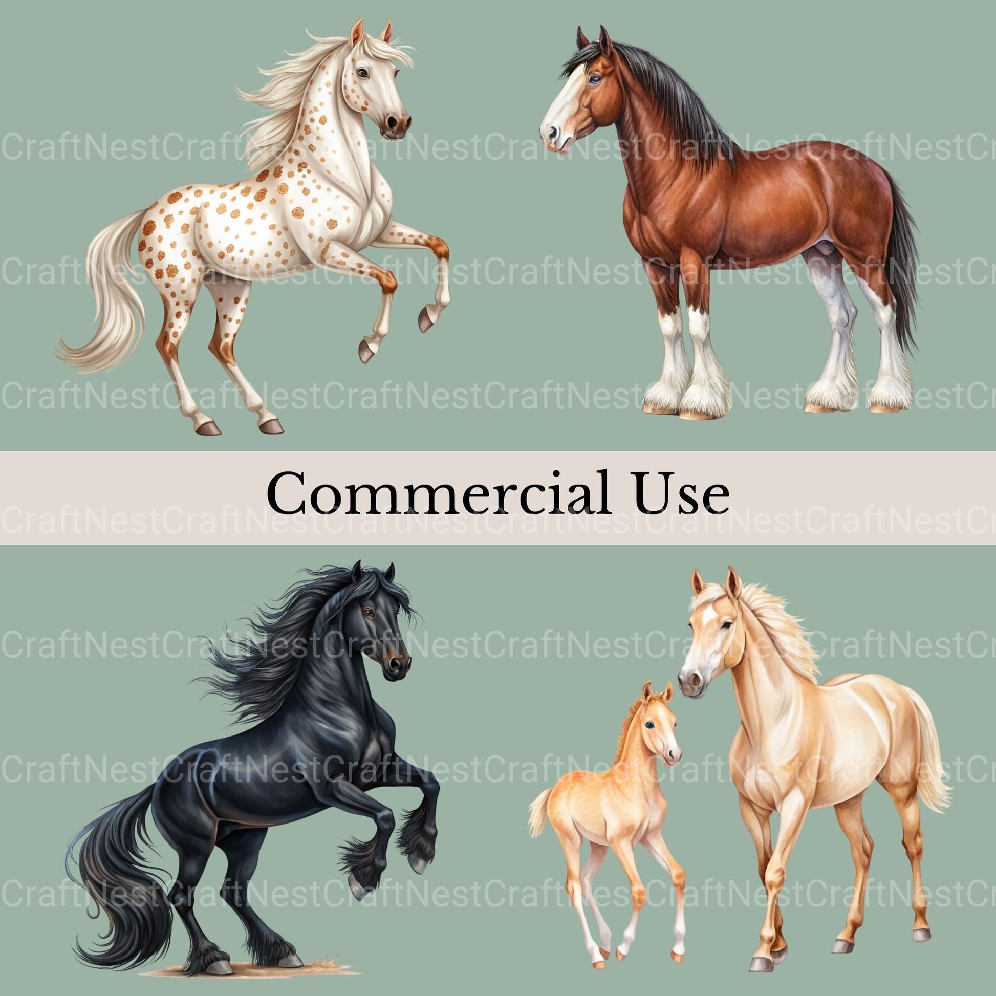 Horses Clipart Bundle 3 - CraftNest - Digital Crafting and Art