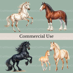 Horses Clipart Bundle 3 - CraftNest - Digital Crafting and Art