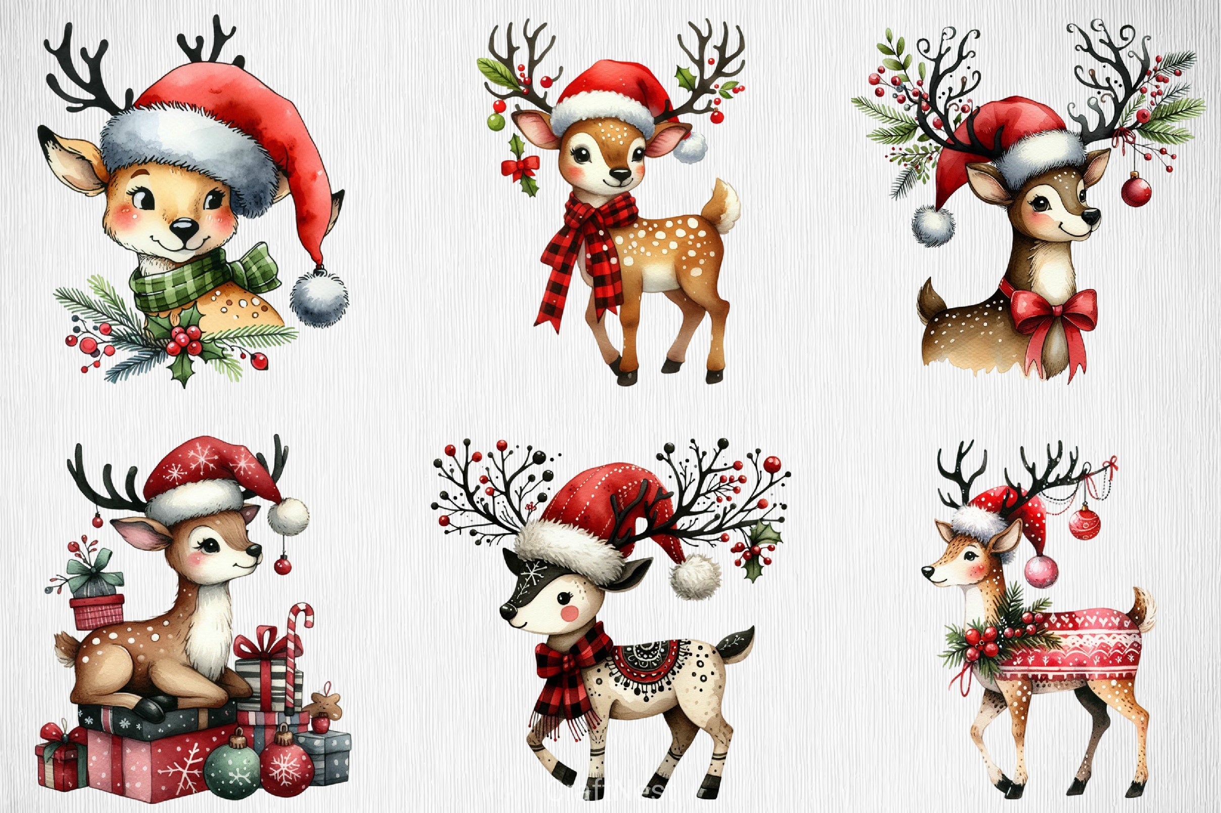 Christmas Reindeer Clipart Bundle 9 - CraftNest - Digital Crafting and Art