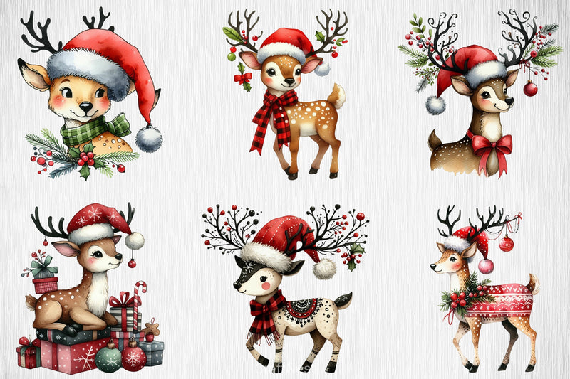 Christmas Reindeer Clipart Bundle 9 - CraftNest - Digital Crafting and Art