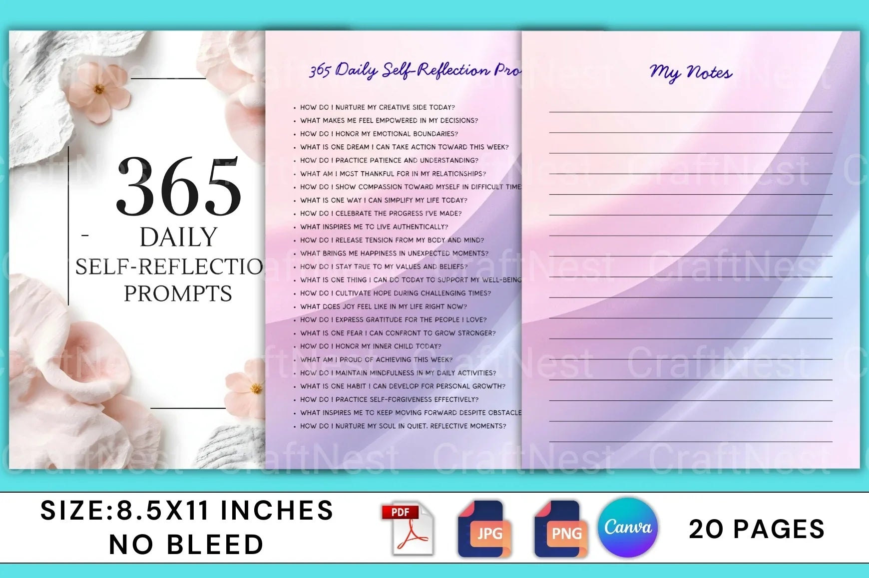 Daily Self Reflection Prompts for Personal Growth - CraftNest - Digital Crafting and Art