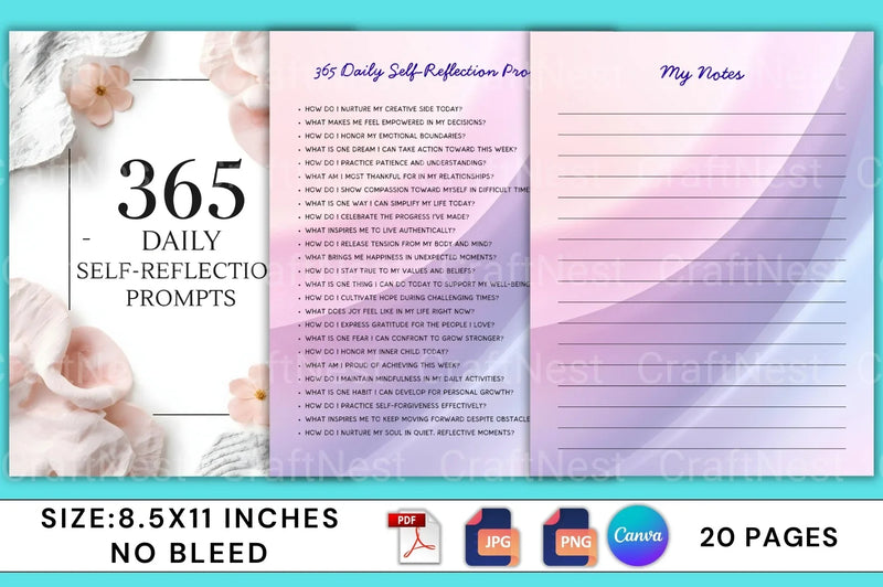 Daily Self Reflection Prompts for Personal Growth - CraftNest - Digital Crafting and Art
