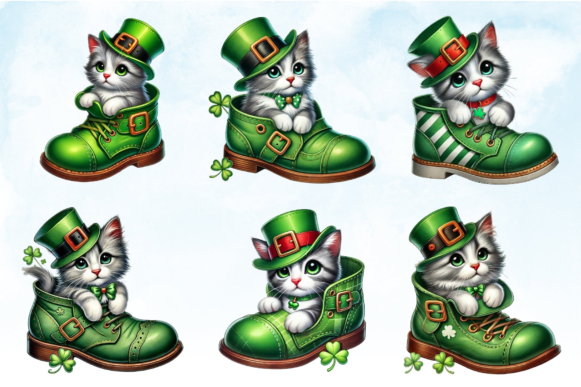 Cat Shoes St. Patrick's Day Clipart Bundle - CraftNest - Digital Crafting and Art