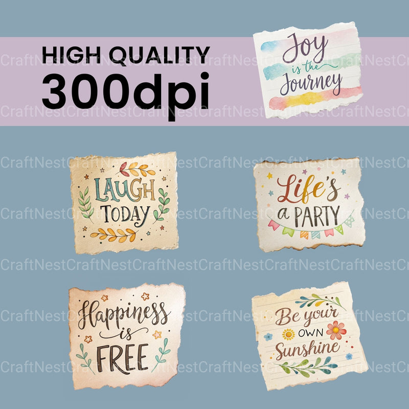 Happy Quotes Clipart Bundle - CraftNest - Digital Crafting and Art