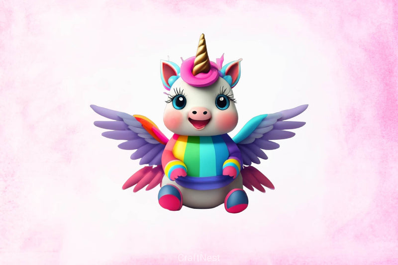 Cute Unicorn Baby Clipart Bundle - CraftNest - Digital Crafting and Art