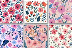 Flower Pattern Floral Paper Clipart Bundle - CraftNest - Digital Crafting and Art