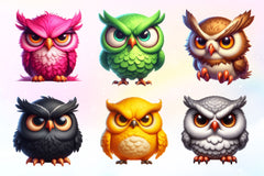 Grumpy Owl Clipart Bundle - CraftNest - Digital Crafting and Art