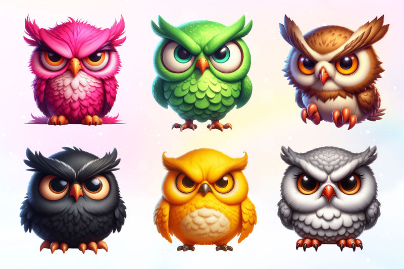 Grumpy Owl Clipart Bundle - CraftNest - Digital Crafting and Art