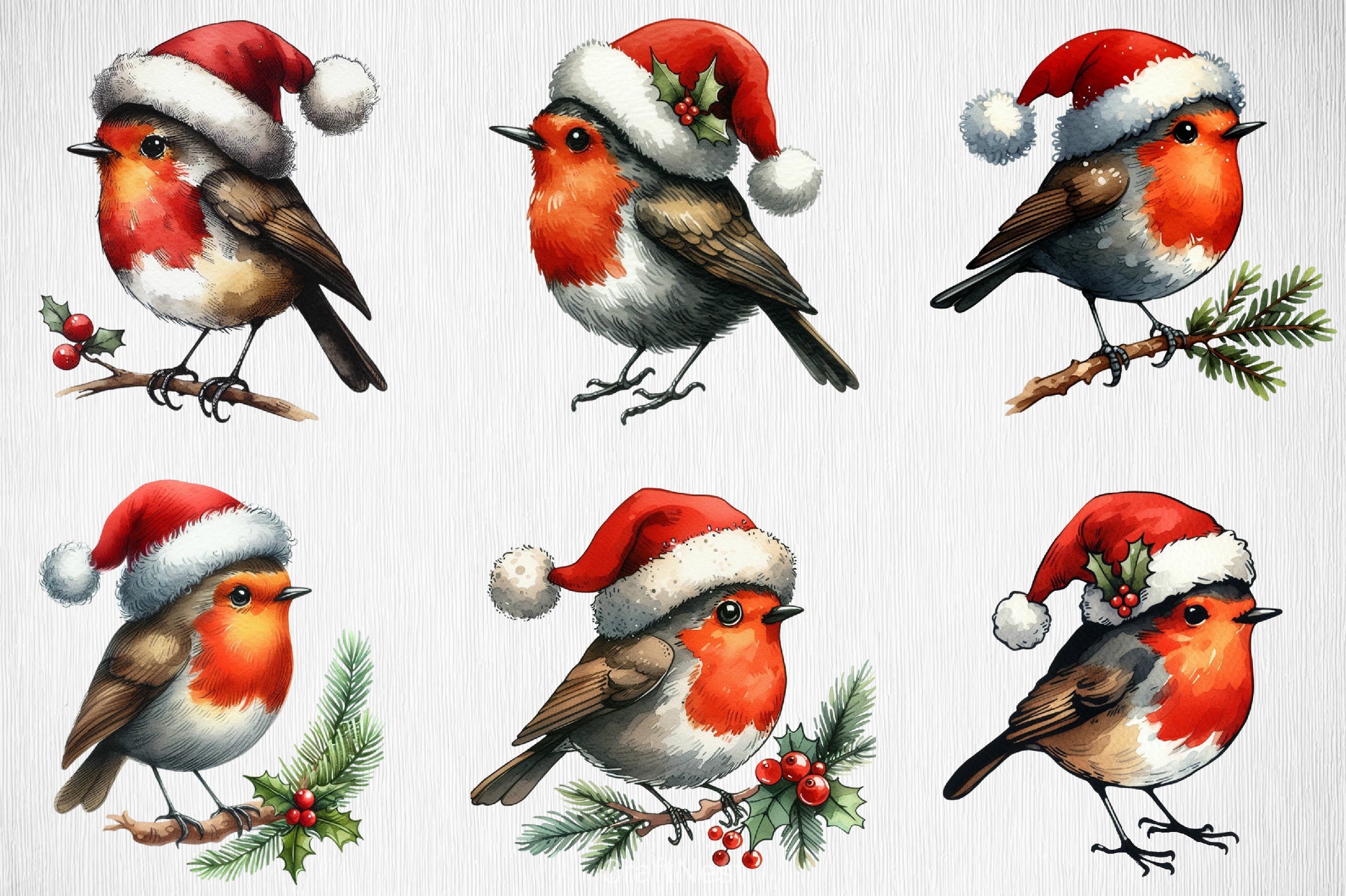 Robin Santa Bird Clipart Bundle - CraftNest - Digital Crafting and Art