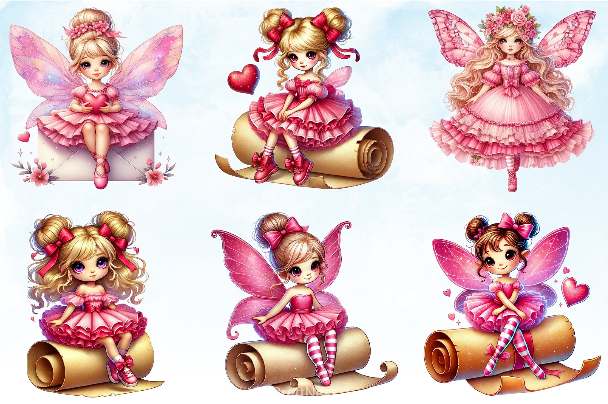 Valentine Fairy Clipart Bundle - CraftNest - Digital Crafting and Art