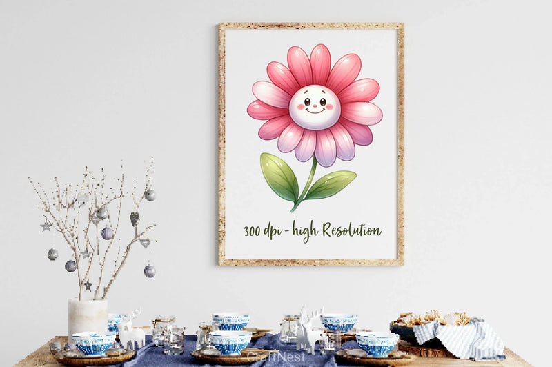 Cute Daisy Cute Flowers Clipart Bundle - CraftNest - Digital Crafting and Art