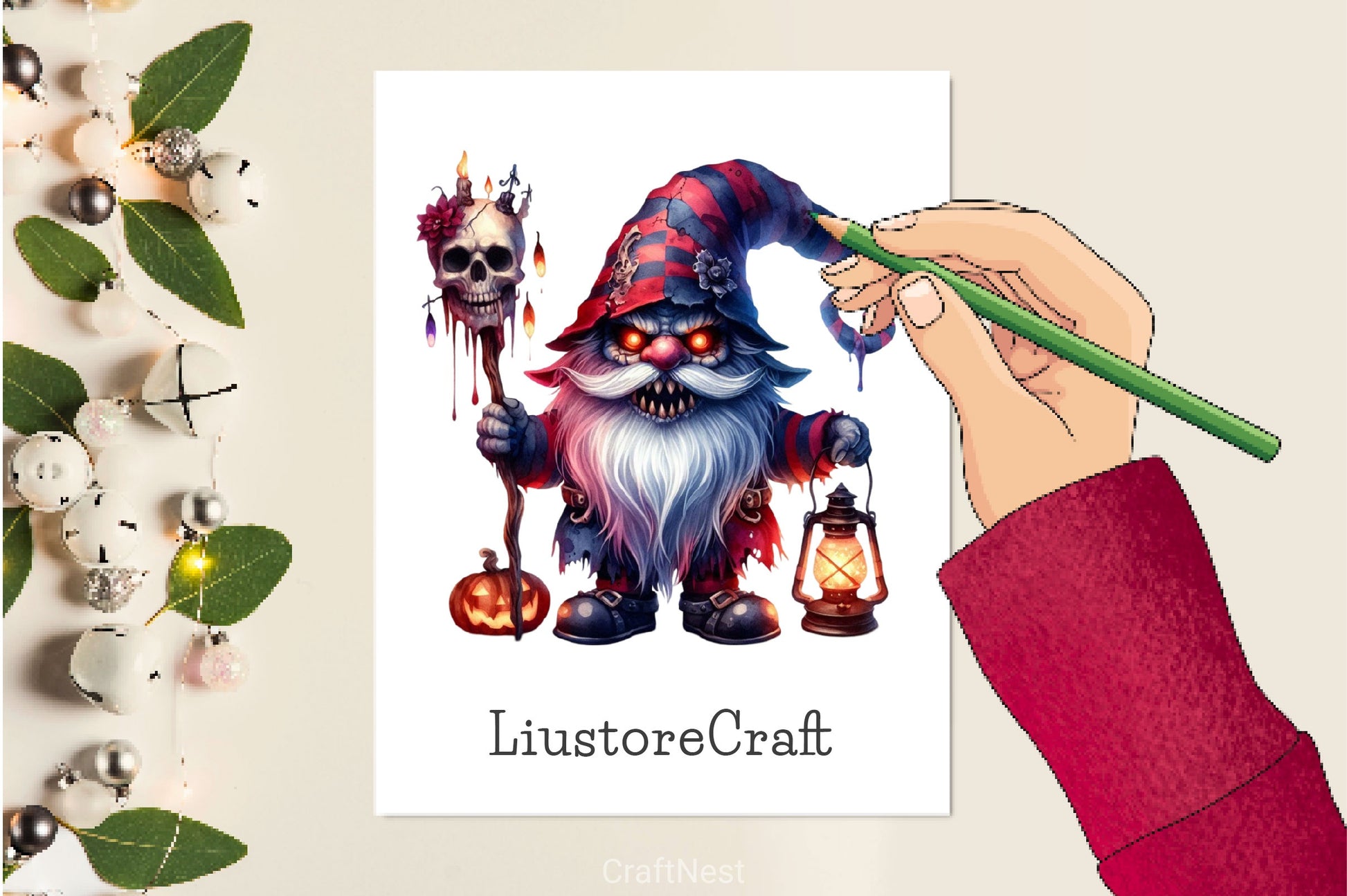 Halloween Scary Gnome Clipart Bundle 2 - CraftNest - Digital Crafting and Art