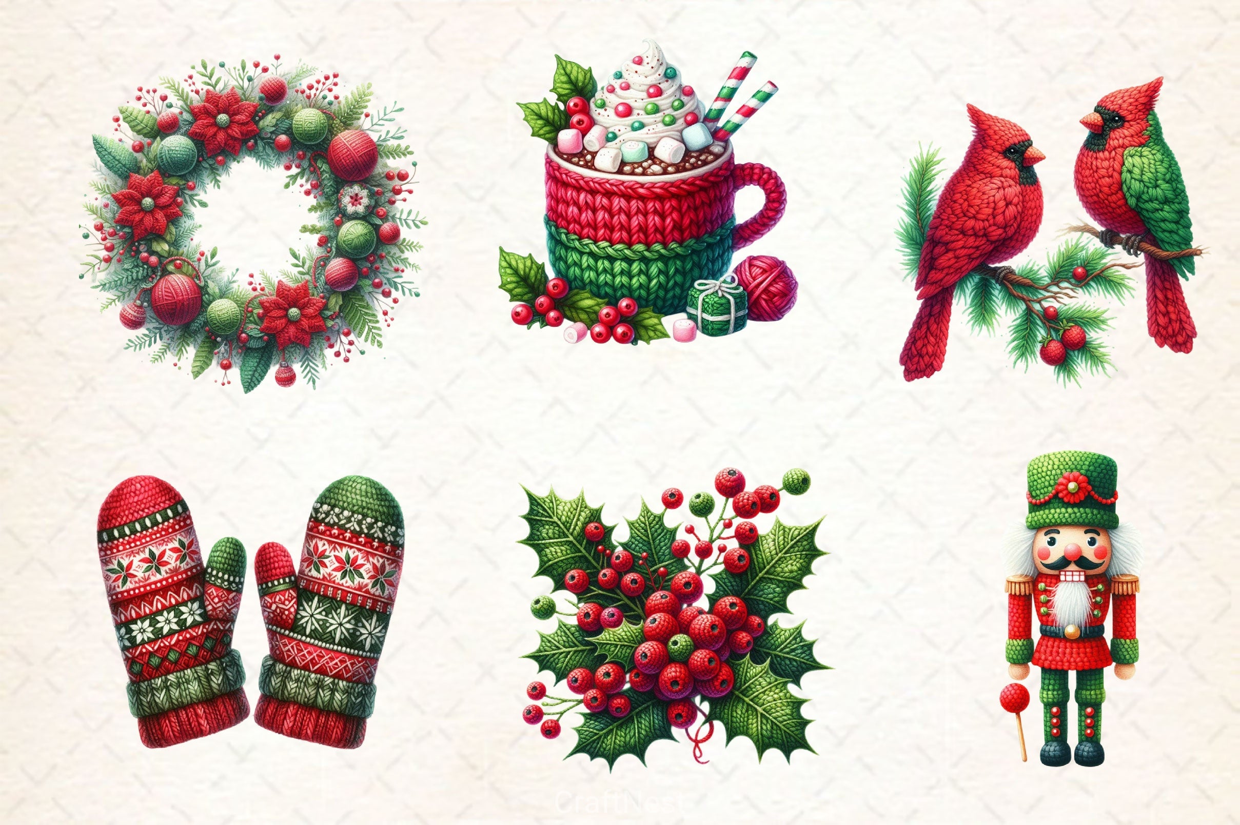Crochet Christmas Clipart Bundle 3 - CraftNest - Digital Crafting and Art