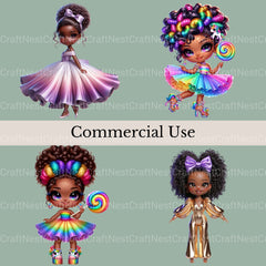 Black Girls Clipart Bundle - CraftNest - Digital Crafting and Art