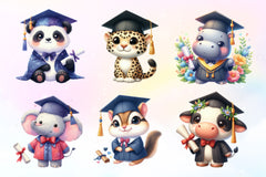 Graduation Animals Clipart Bundle 2 - CraftNest - Digital Crafting and Art