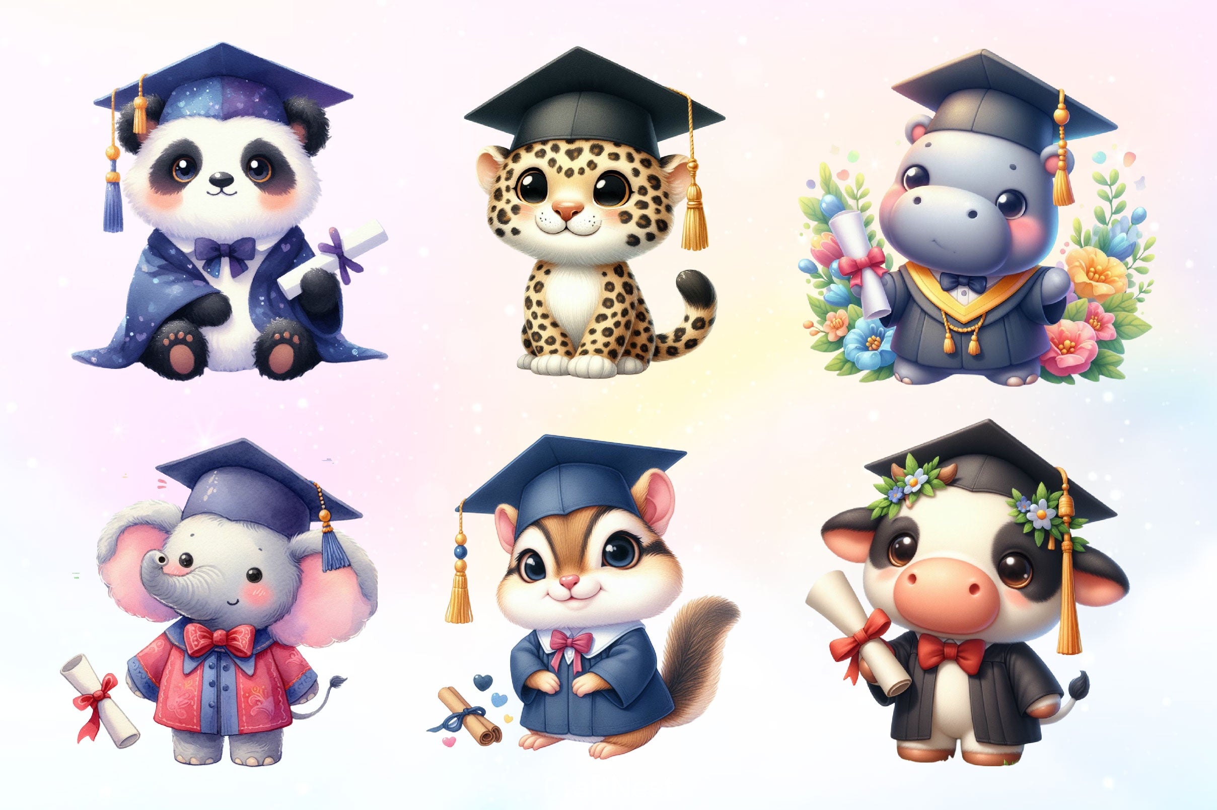 Graduation Animals Clipart Bundle 2 - CraftNest - Digital Crafting and Art