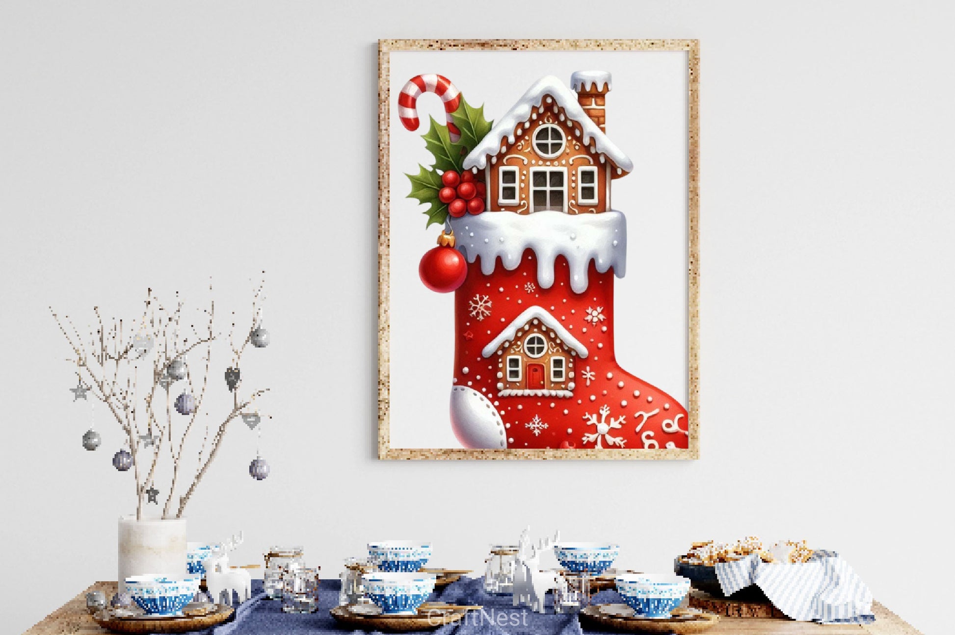 Christmas Stocking With House Clipart Bundle - CraftNest - Digital Crafting and Art