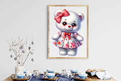 Cute White Teddy Bear Clipart Bundle - CraftNest - Digital Crafting and Art