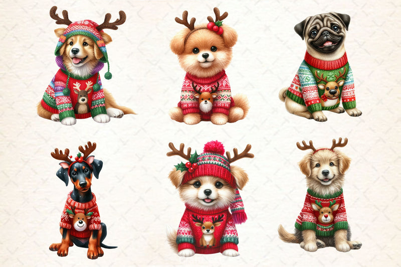 Christmas Dogs Clipart Bundle 3 - CraftNest - Digital Crafting and Art