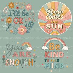 Retro Positive Words 2 Clipart Bundle - CraftNest - Digital Crafting and Art