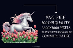 Floral Unicorn Clipart Bundle - CraftNest - Digital Crafting and Art