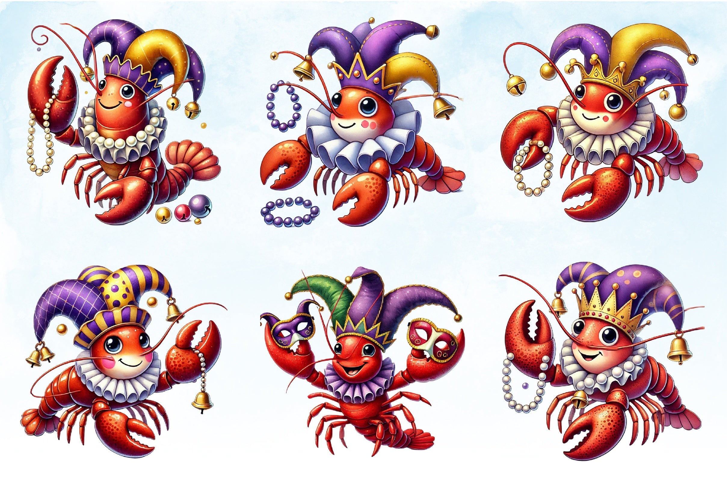 Mardi Gras Crawfish Clipart Bundle 2 - CraftNest - Digital Crafting and Art