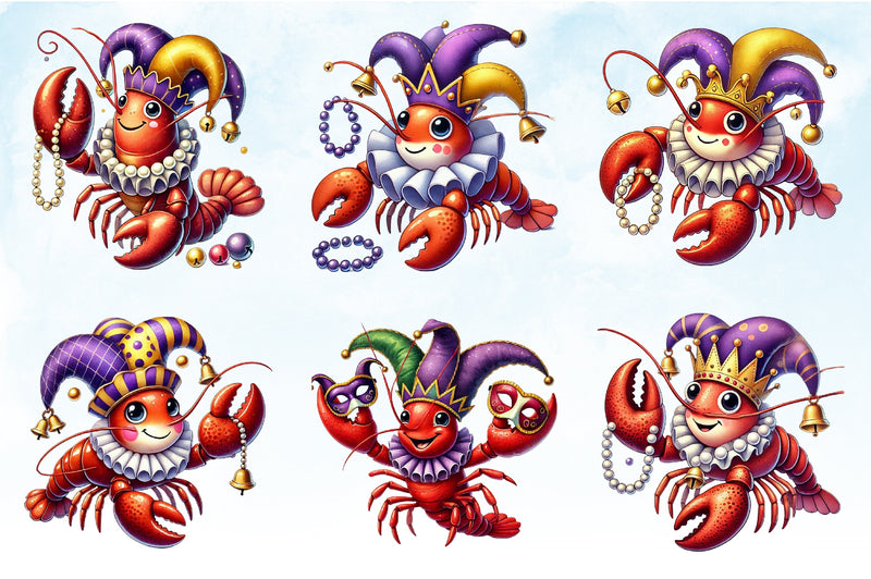 Mardi Gras Crawfish Clipart Bundle 2 - CraftNest - Digital Crafting and Art