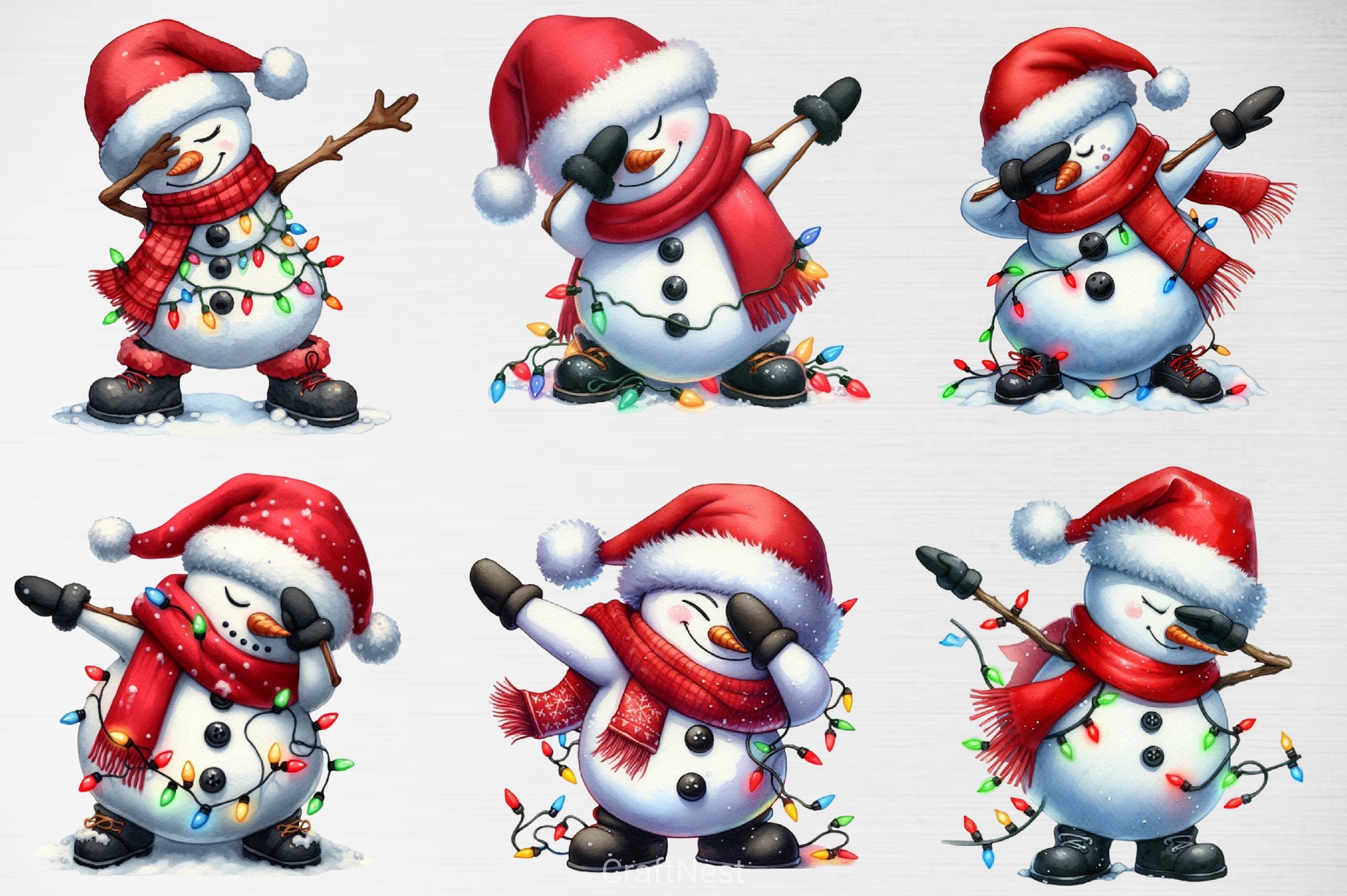Snowman Dabbing Christmas Clipart Bundle - CraftNest - Digital Crafting and Art