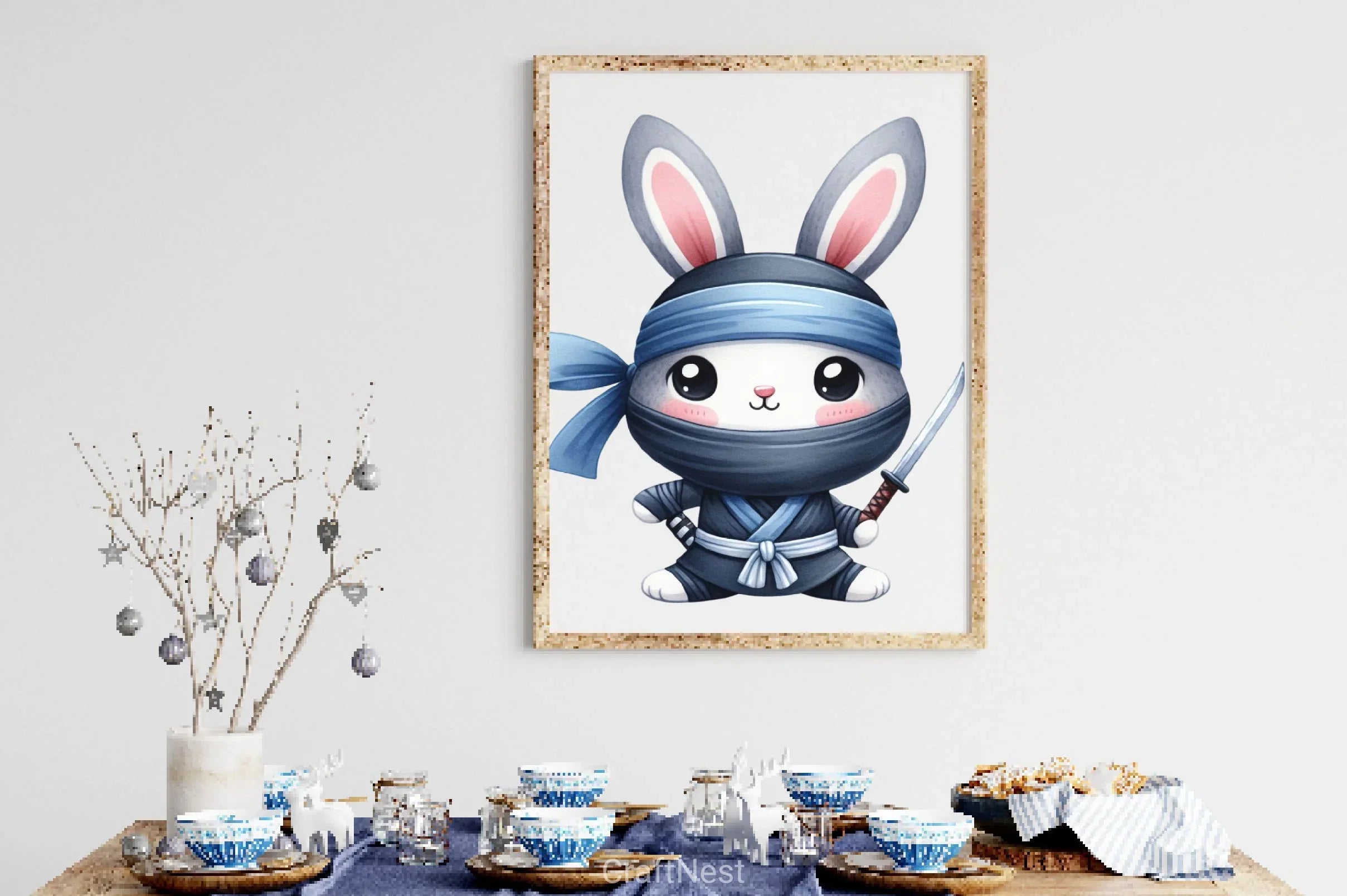 Cute Ninja Rabbit Clipart Bundle - CraftNest - Digital Crafting and Art