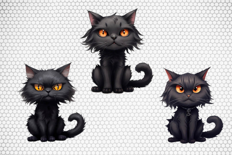 Scary Halloween Black Cat Clipart Bundle - CraftNest - Digital Crafting and Art